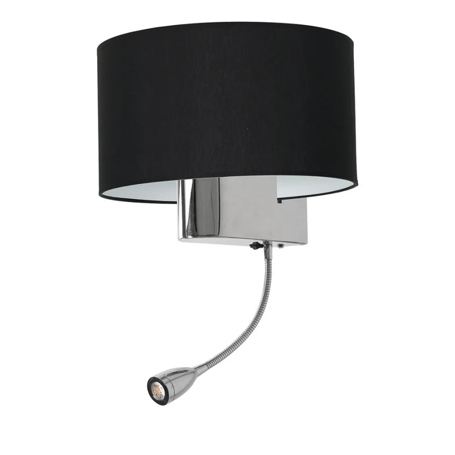 Milagro Kinkiety I Lampy Na Ścianę|Kinkiety Nowoczesne<Casino Black-Chrome Led - - kinkiet nowoczesny