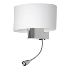 Milagro Kinkiety I Lampy Na Ścianę|Kinkiety Nowoczesne<Casino White-Chrome Led - - kinkiet nowoczesny