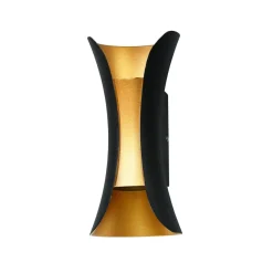 Italux Kinkiety Zewnętrzne: Ogrodowe I Elewacyjne<Dante S Black-Gold - - kinkiet