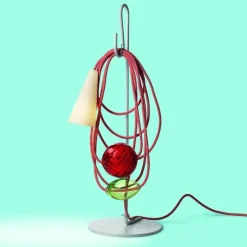 Foscarini Lampki Na Biurko, Oświetlenie Biurkowe|Biurkowe Ekskluzywne<Filo Emerald King H58 szary, czerwony, zielony - - lampa biurkowa szary, czerwony, zielonyNapięcie: 230V