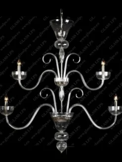 Glass LPS Stylowe Lampy Wiszące|Lampy Kryształowe Wiszące<L11 901/04/0; F 2 floor, flat, SILVER - - kryształowy żyrandol