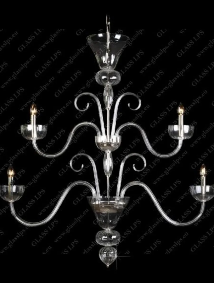 Glass LPS Stylowe Lampy Wiszące|Lampy Kryształowe Wiszące<L11 901/04/0; F 2 floor, flat, SILVER - - kryształowy żyrandol