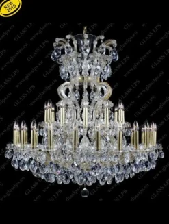 Glass LPS Stylowe Lampy Wiszące|Lampy Kryształowe Wiszące<L14 304/37/1; F cut, GOLD - - kryształowy żyrandol