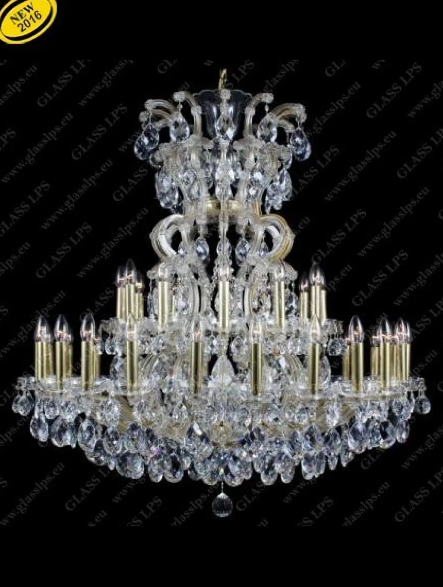 Glass LPS Stylowe Lampy Wiszące|Lampy Kryształowe Wiszące<L14 304/37/1; F cut, GOLD - - kryształowy żyrandol