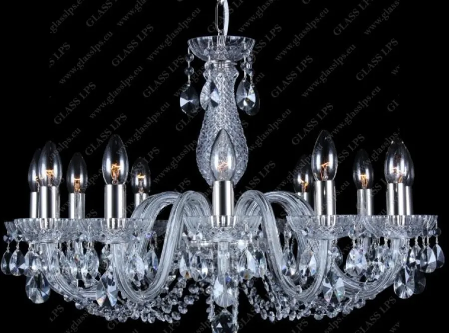 Glass LPS Stylowe Lampy Wiszące|Lampy Kryształowe Wiszące<L11 006/12/1-A; F 1 floor, SILVER - - kryształowy żyrandol