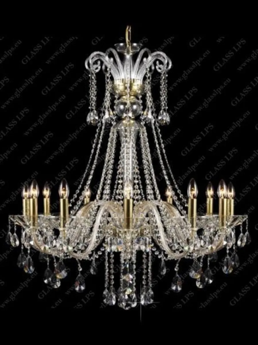 Glass LPS Stylowe Lampy Wiszące|Lampy Kryształowe Wiszące<L11 907/12/1-A; GOLD - - kryształowy żyrandol