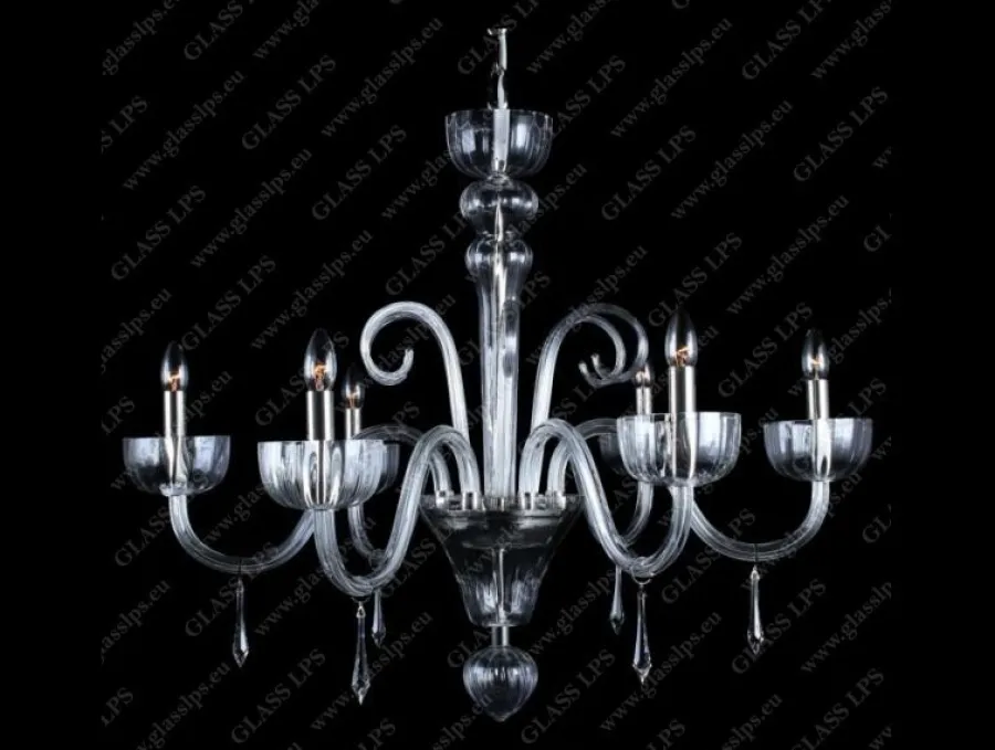 Glass LPS Lampy Do Salonu, Oświetlenie Salonu|Stylowe Lampy Wiszące<L11 901/06/3-H; SILVER - - kryształowy żyrandol