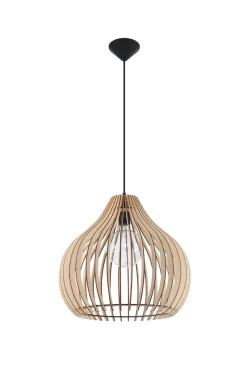 SOLLUX LIGHTING Lampy Do Sypialni, Oświetlenie Do Sypialni|Lampy Wiszące Nad Ladę Kuchenną<Lampa wisząca APRILLA - Sollux Naturalne drewno, czarny