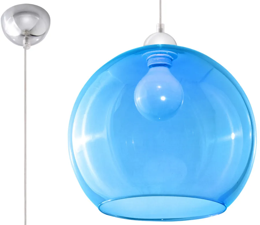 SOLLUX LIGHTING Żyrandole|Lampy Do Pokoju Dziecięcego, Oświetlenie Dla Dzieci<Lampa Wisząca BALL Błękitna - Sollux Niebieski