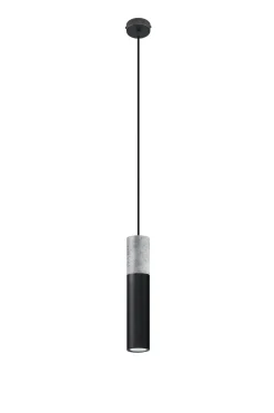 SOLLUX LIGHTING Lampy Do Kuchni, Oświetlenie Kuchenne|Lampy Do Jadalni<Lampa wisząca BORGIO 1 czarny - Sollux Czarny, beton