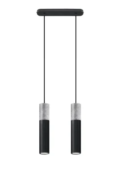 SOLLUX LIGHTING Żyrandole|Lampy Do Salonu, Oświetlenie Salonu<Lampa wisząca BORGIO 2 czarny - Sollux Czarny, beton