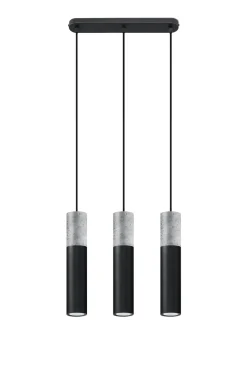 SOLLUX LIGHTING Żyrandole|Lampy Do Jadalni<Lampa wisząca BORGIO 3 czarny - Sollux czarny, beton