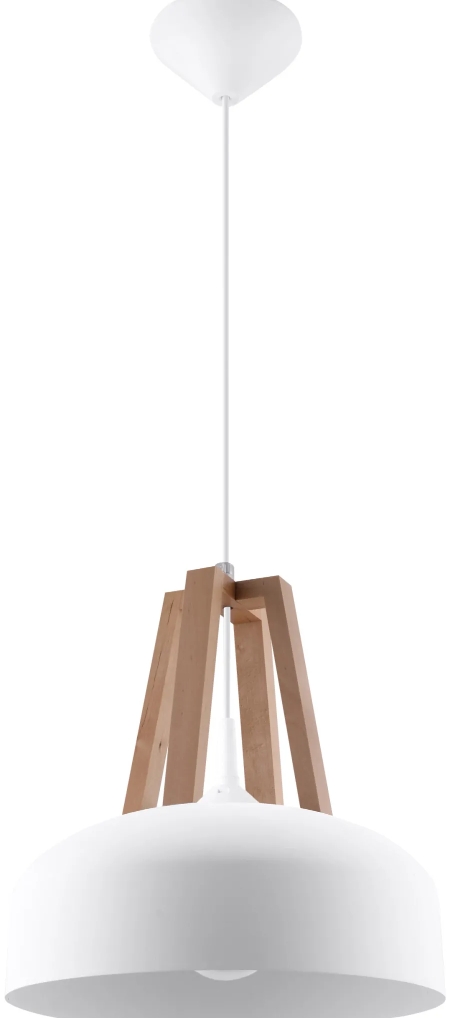 SOLLUX LIGHTING Lampy Do Salonu, Oświetlenie Salonu|Lampy Do Sypialni, Oświetlenie Do Sypialni<Lampa Wisząca CASCO Biała/Naturalne Drewno - Sollux Biały, Naturalne drewno