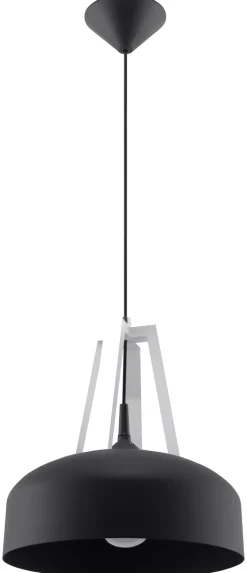 SOLLUX LIGHTING Lampy Do Salonu, Oświetlenie Salonu|Lampy Do Sypialni, Oświetlenie Do Sypialni<Lampa Wisząca CASCO Czarna/Białe Drewno - Sollux Czarny, Biały