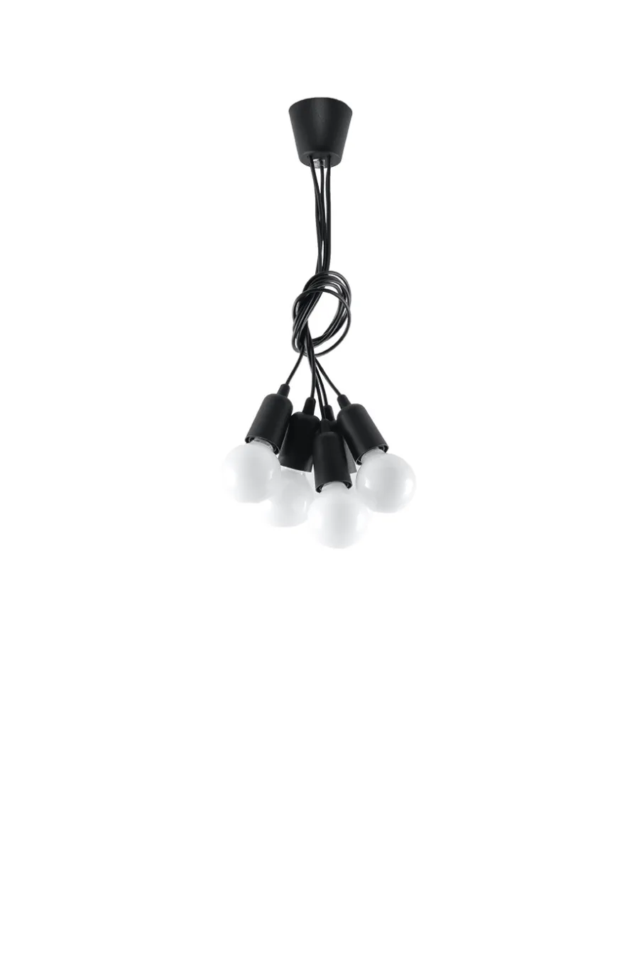 SOLLUX LIGHTING Żyrandole|Lampy Do Sypialni, Oświetlenie Do Sypialni<Lampa wisząca DIEGO 5 czarna - Sollux Czarny