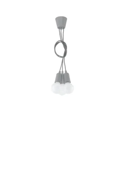 SOLLUX LIGHTING Żyrandole|Lampy Do Jadalni<Lampa wisząca DIEGO 3 szara - Sollux Szary