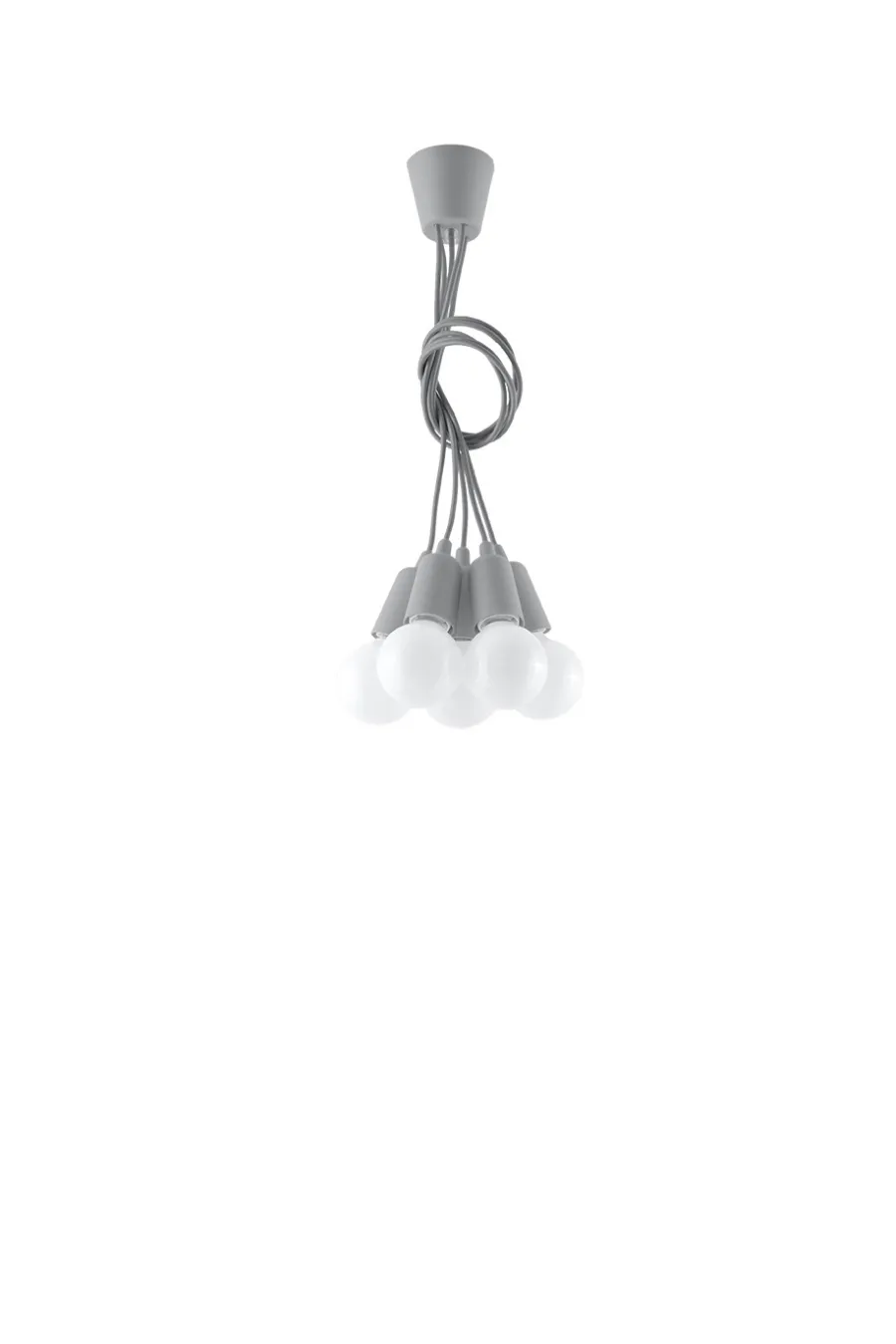 SOLLUX LIGHTING Żyrandole|Lampy Młodzieżowe<Lampa wisząca DIEGO 5 szara - Sollux Szary