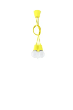SOLLUX LIGHTING Żyrandole|Lampy Młodzieżowe<Lampa wisząca DIEGO 3 żółta - Sollux Żółty