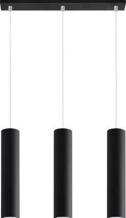 SOLLUX LIGHTING Żyrandole|Lampy Tuby<Lampa Wisząca LAGOS 3 Czarny - Sollux Biały