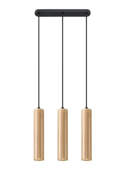 SOLLUX LIGHTING Żyrandole|Lampy Do Sypialni, Oświetlenie Do Sypialni<Lampa wisząca LINO 3 - Sollux czarny, naturalne drewno