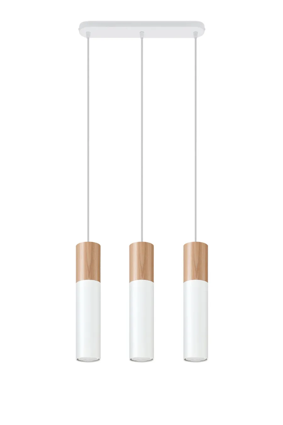 SOLLUX LIGHTING Żyrandole|Lampy Do Jadalni<Lampa wisząca PABLO 3 biała - Sollux Biały, naturalne drewno