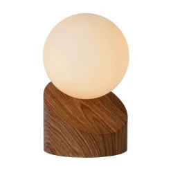Lucide Lampki Na Biurko, Oświetlenie Biurkowe|Lampy Do Salonu, Oświetlenie Salonu<Len Ø10 ciemne drewno - - lampa biurkowa