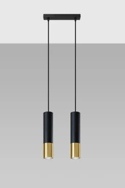 SOLLUX LIGHTING Żyrandole<Loopez 2 Czarny/Złoty - - lampa wisząca