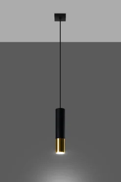 SOLLUX LIGHTING Żyrandole<Loopez 1 Czarny/Złoty - - lampa wisząca