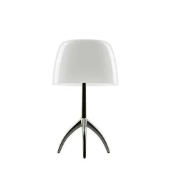 Foscarini Lampki Na Biurko, Oświetlenie Biurkowe|Biurkowe Ekskluzywne<Lumiere Piccola H35 biały, chrom, czarny - - lampa biurkowa biały, chrom, czarnyNapięcie: 230V