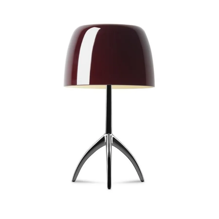 Foscarini Lampki Na Biurko, Oświetlenie Biurkowe|Biurkowe Ekskluzywne<Lumiere Piccola H35 chrome, czarny, wiśniowy - - lampa biurkowa chrome, czarny, wiśniowyNapięcie: 230V