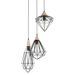Italux Żyrandole|Lampy Drewniane<Maelle 3 Black - - lampa wisząca