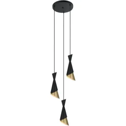 Italux Żyrandole<Malia Black-Gold III - - lampa wisząca