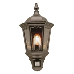 Elstead Lighting Kinkiety Zewnętrzne: Ogrodowe I Elewacyjne|Lampy Ogrodowe, Oświetlenie Do Ogrodu<Medstead Half Black - - kinkiet ogrodowy z czujnikiem