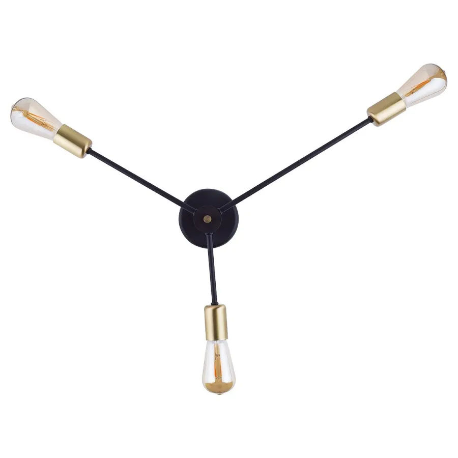 Nowodvorski Kinkiety I Lampy Na Ścianę|Lampy Do Sypialni, Oświetlenie Do Sypialni<Mill Black-Gold III 9136 - - kinkiet nowoczesny