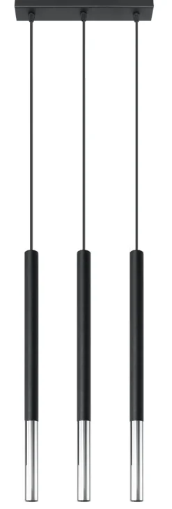 SOLLUX LIGHTING Żyrandole|Lampy Do Jadalni<Mozaica 3L Czarny/Chrom - - lampa wisząca