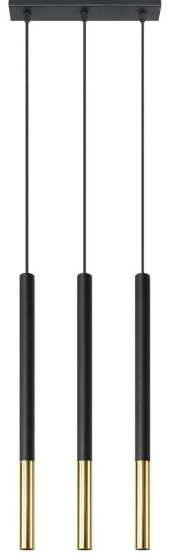 SOLLUX LIGHTING Żyrandole|Lampy Do Jadalni<Mozaica 3L Czarny/Złoto - - lampa wisząca