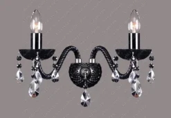 Glass LPS Kinkiety Stylowe|Kinkiety Kryształowe<N21 808/02/1-A, 6 black; F black, Ni - - kinkiet kryształowy