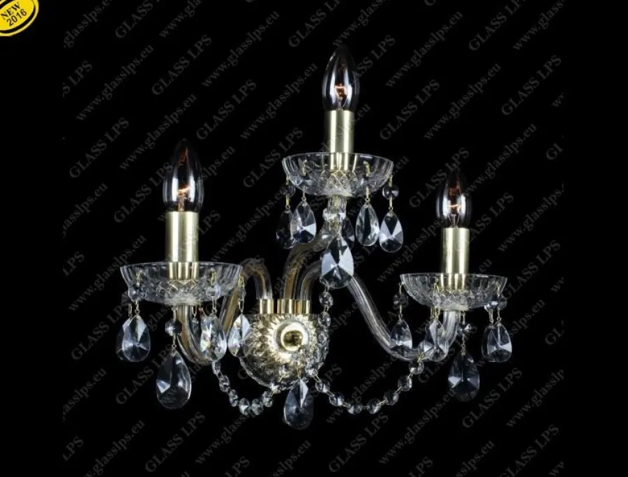 Glass LPS Kinkiety Stylowe|Kinkiety Kryształowe<N21 006/03/1-A; GOLD - - kinkiet kryształowy