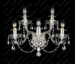 Glass LPS Kinkiety Stylowe|Kinkiety Kryształowe<N21 009/05/1-A; GOLD, lip. - - kinkiet kryształowy
