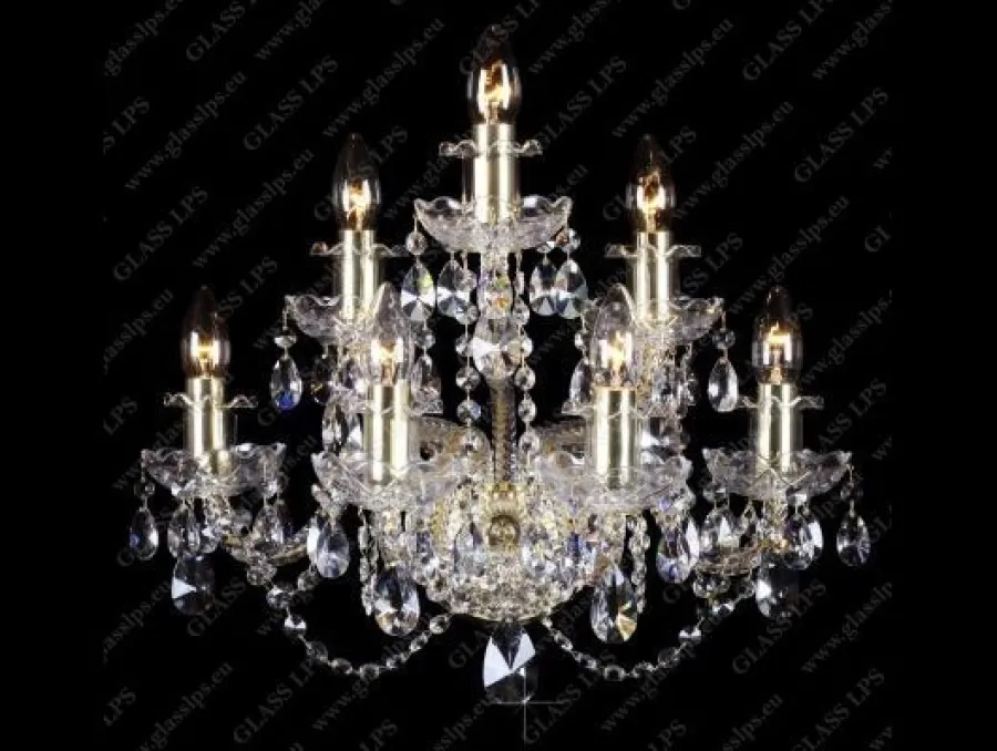 Glass LPS Kinkiety Stylowe|Kinkiety Kryształowe<N21 009/07/1-A; GOLD, lip. - - kinkiet kryształowy