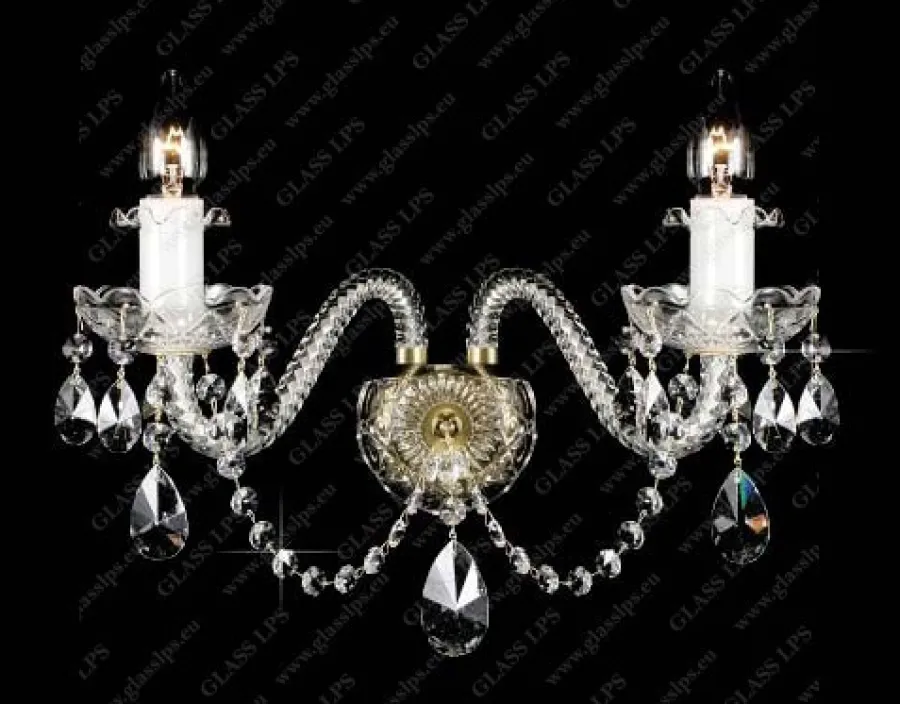 Glass LPS Kinkiety Stylowe|Kinkiety Kryształowe<N21 009/02/1-A; lip. - - kinkiet kryształowy
