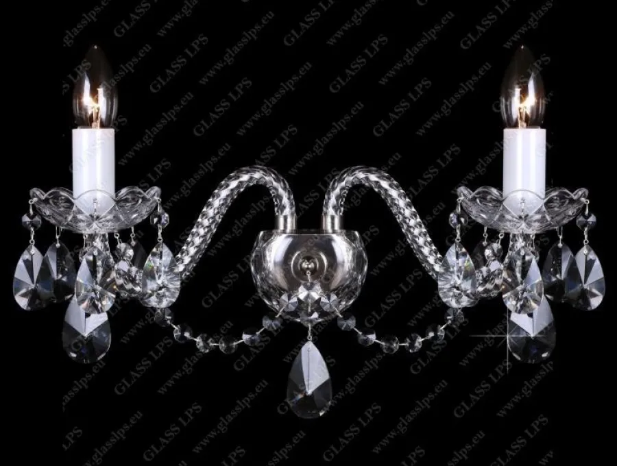 Glass LPS Kinkiety Stylowe|Kinkiety Kryształowe<N21 120/02/1-A; Ni - - kinkiet kryształowy