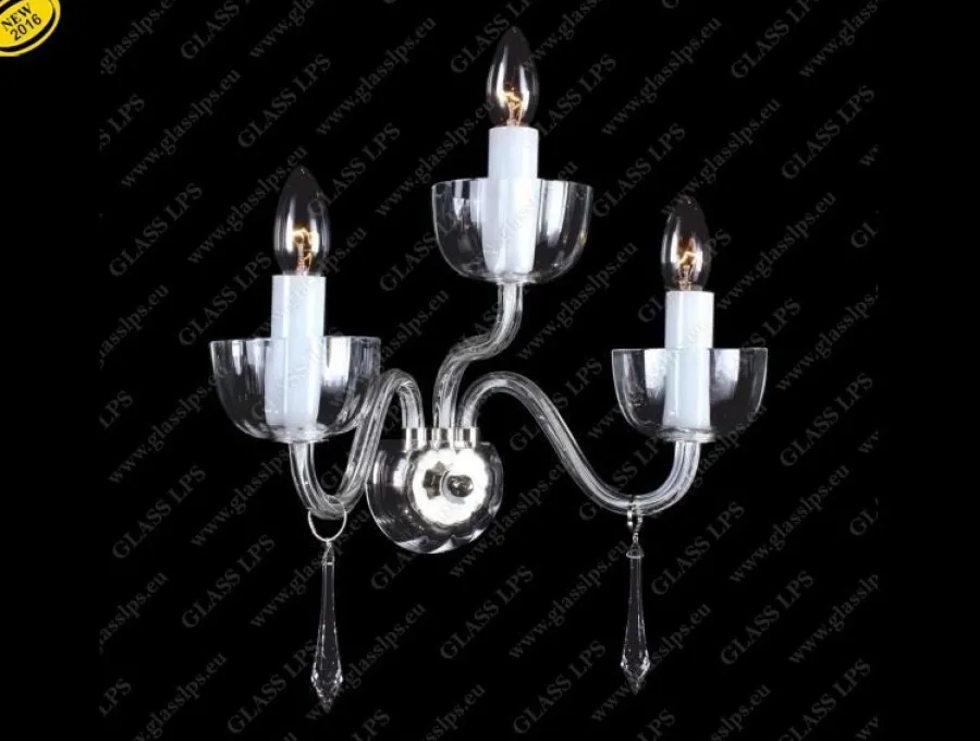 Glass LPS Kinkiety Stylowe|Kinkiety Kryształowe<N21 901/03/3-H; Ni - - kinkiet kryształowy