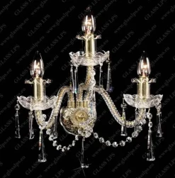 Glass LPS Kinkiety Stylowe|Kinkiety Kryształowe<N21 009/03/3-K; GOLD, lip. - - kinkiet kryształowy