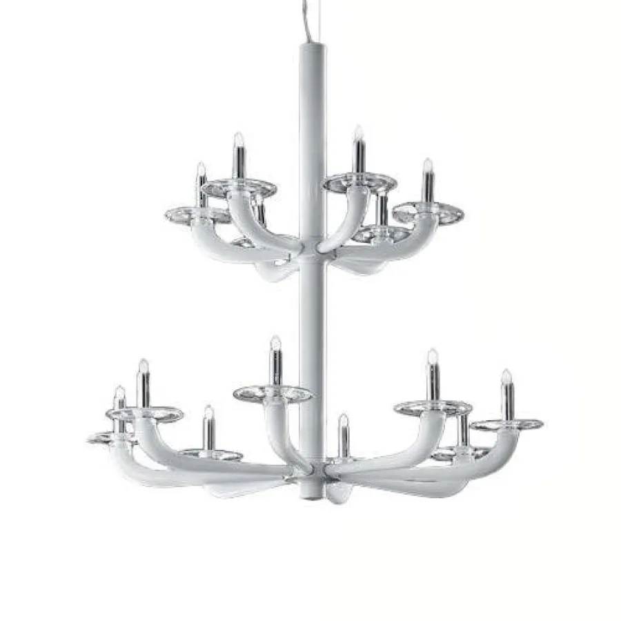 De Majo Żyrandole|Wiszące Ekskluzywne<Natural Ø70 biały - - lampa sufitowa 14-ramienna białyNapięcie: 230V