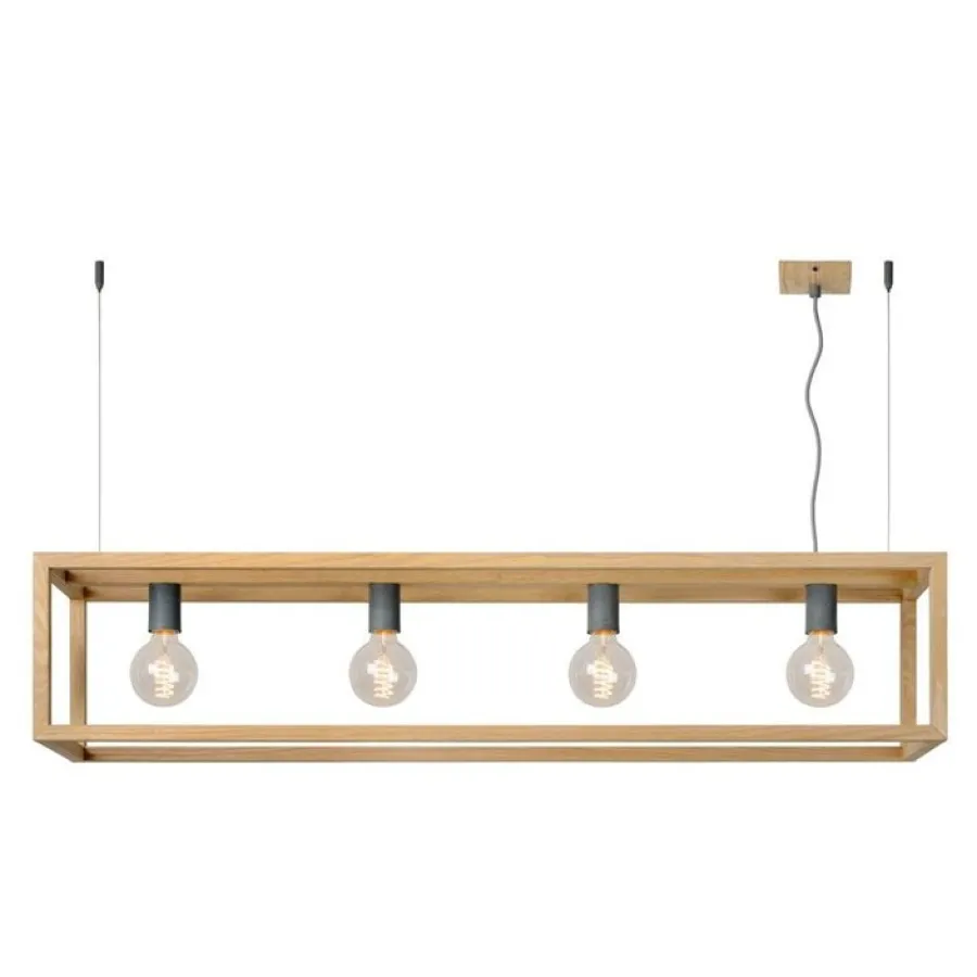 Lucide Żyrandole|Lampy Do Salonu, Oświetlenie Salonu<Oris L120 drewno - - lampa wisząca drewnoNapięcie: 230V