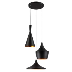 Italux Żyrandole<Pedro Black-Brass III - - lampa wisząca