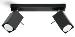 SOLLUX LIGHTING Plafony Sufitowe I Ścienne|Lampy Do Sypialni, Oświetlenie Do Sypialni<Plafon MERIDA 2 - Sollux Czarny