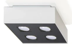 SOLLUX LIGHTING Plafony Sufitowe I Ścienne|Nowoczesne Plafony Sufitowe<Plafon MONO 4 Biały - Sollux Biały, Czarny