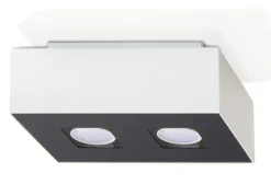 SOLLUX LIGHTING Plafony Sufitowe I Ścienne|Nowoczesne Plafony Sufitowe<Plafon MONO 2 Biały - Sollux Biały, Czarny